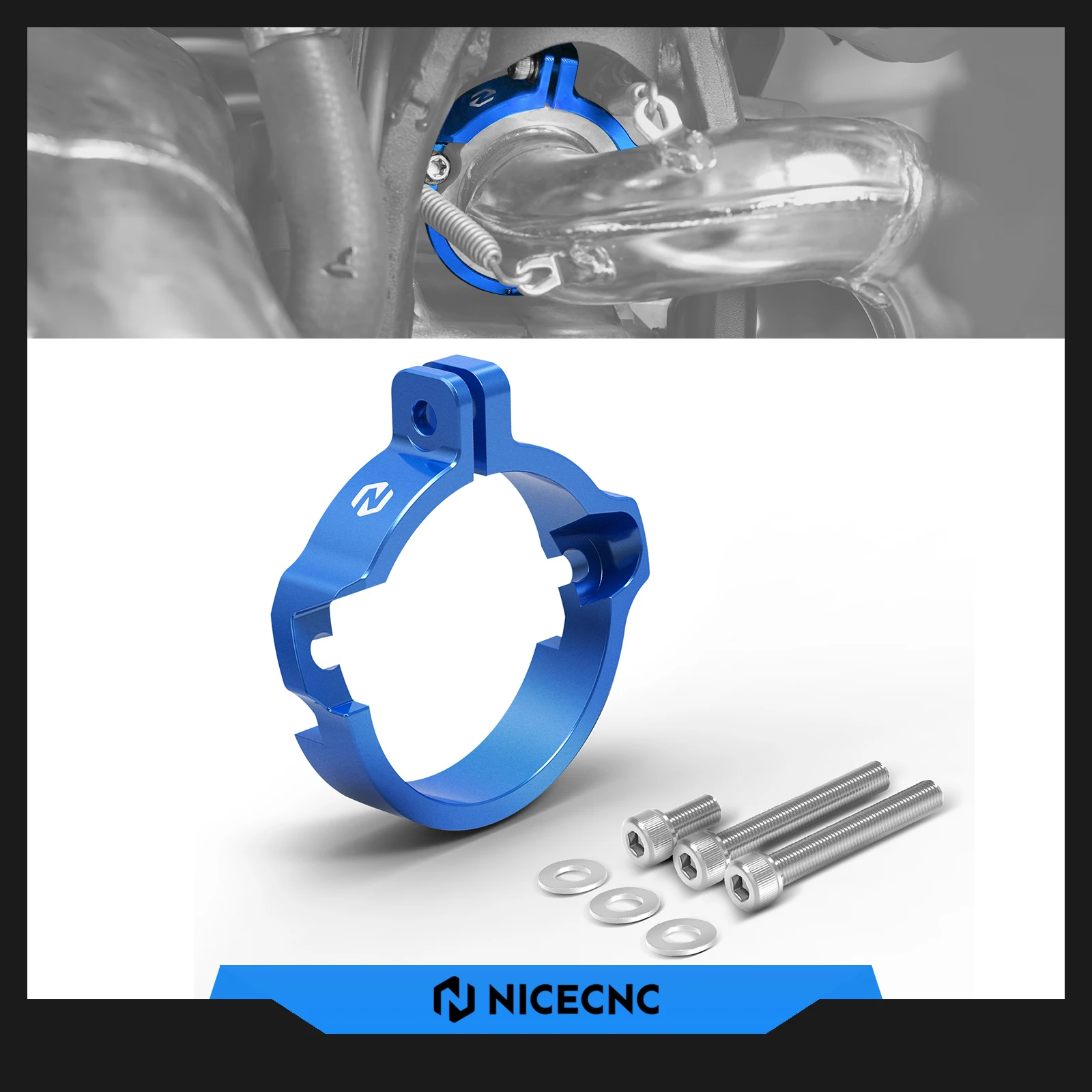 

NICECNC For Husqvarna TE300 TE 300 TE 250 2025 2024 TX 300 2023 Motorcycle Exhaust Flange Clamp Guard Cover Protector Aluminum