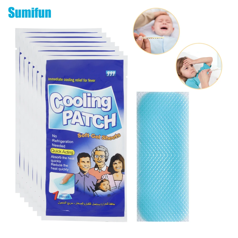 

5/10/20/30Pcs Ice Gel Cooling Patches Baby Fever Down Medical Plaster Migraine Headache Pad Lower Temperature Polymer Hydrogel