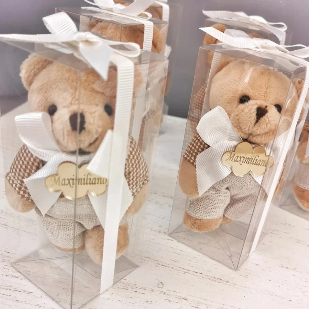 Baby Shower Favors Personalized Bear Keychain Welcome Baby Birthday Gift Christening Baptism Gifts for Guests Party Favor