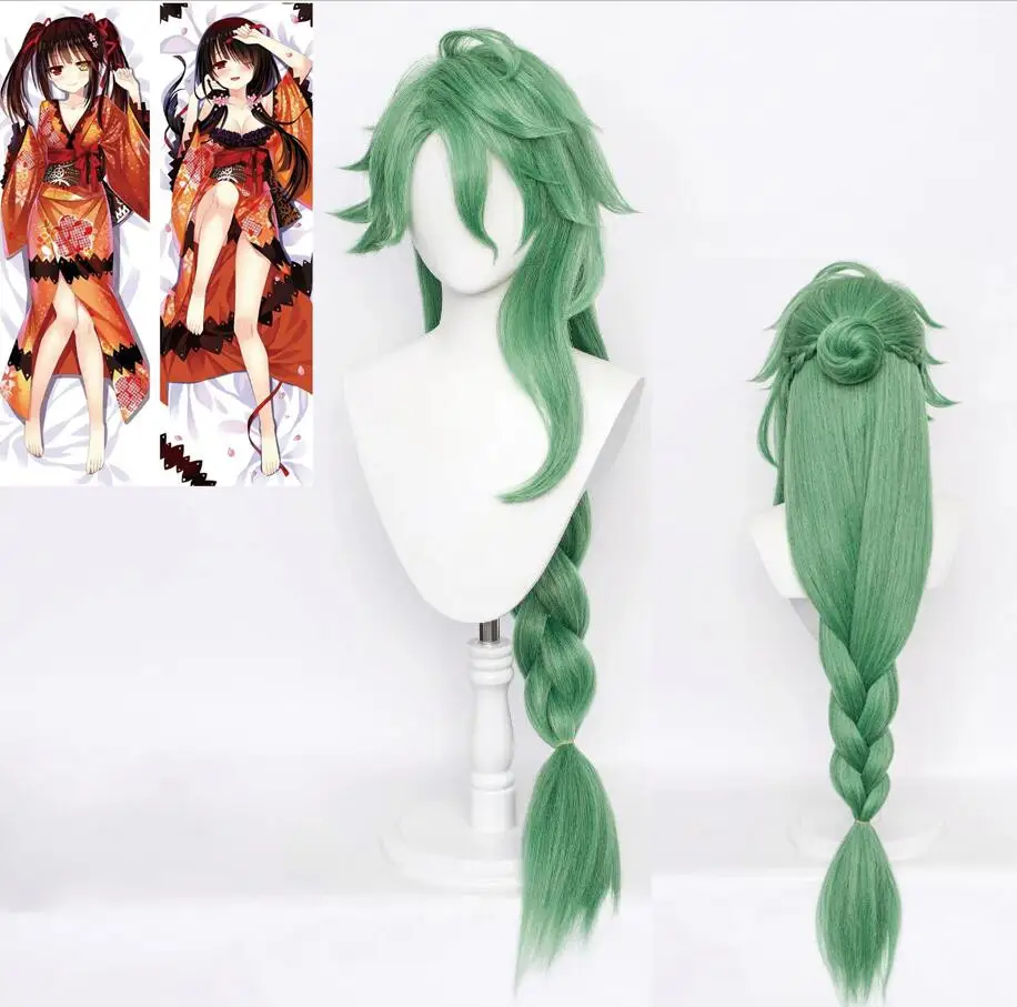 Genshin Impact BaiZhu Long Synthetic Green Game Anime Cosplay Wig Heat Resistant for Party Dakimakura Pillow Case Pillow Cover