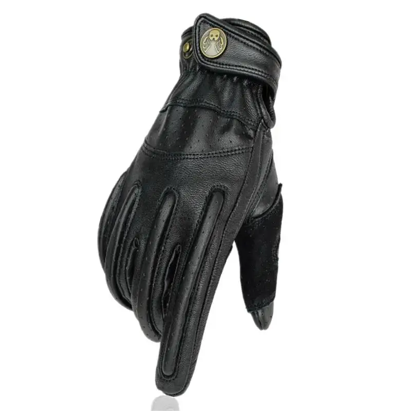 Motorcycle Leather Gloves Breathable Moto Gloves Scooter Motocross Riding Gloves Touch screen Full Finger Four Seasons 3 colour