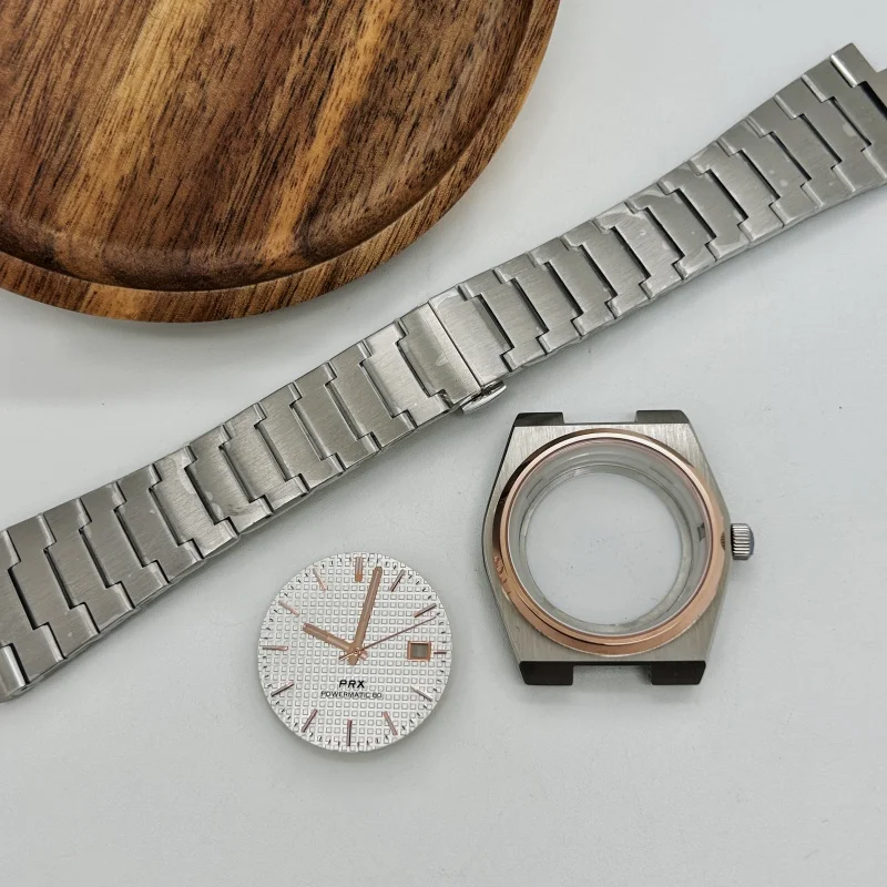 Zilveren 40 mm saffierglas kastriem groen lichtgevende 31,8 mm wijzerplaat wijzers past op PRX Super Player NH35 NH36 NH70 automatisch uurwerk