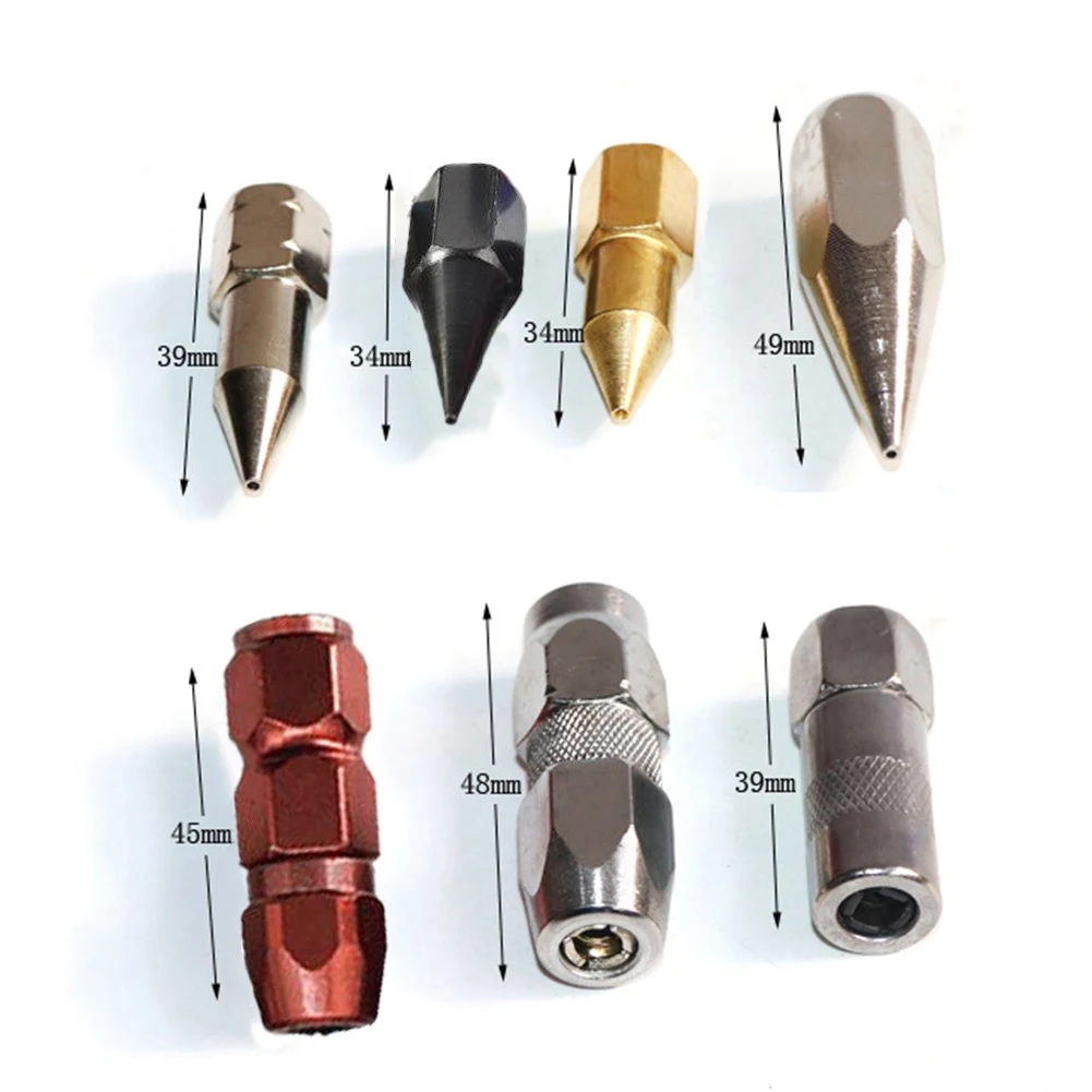7pcs Explosion-proof Grease Nozzle Flat Tip Butter Nozzle Grease Explosion-Proof Nozzle Accessories 7pcs Explosion-proof