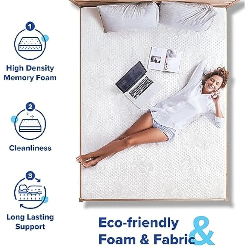 Colchão Olee-full com espuma de gel, 8 polegadas, para conforto e alívio de pressão, certificado nos, b