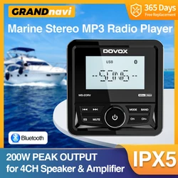 GRANDnavi Marine Radio Boat Stereo Bluetooth FM AM Digital Media Audio Player Waterproof For Yacht ATV UTV Golf Cart Motorcycle