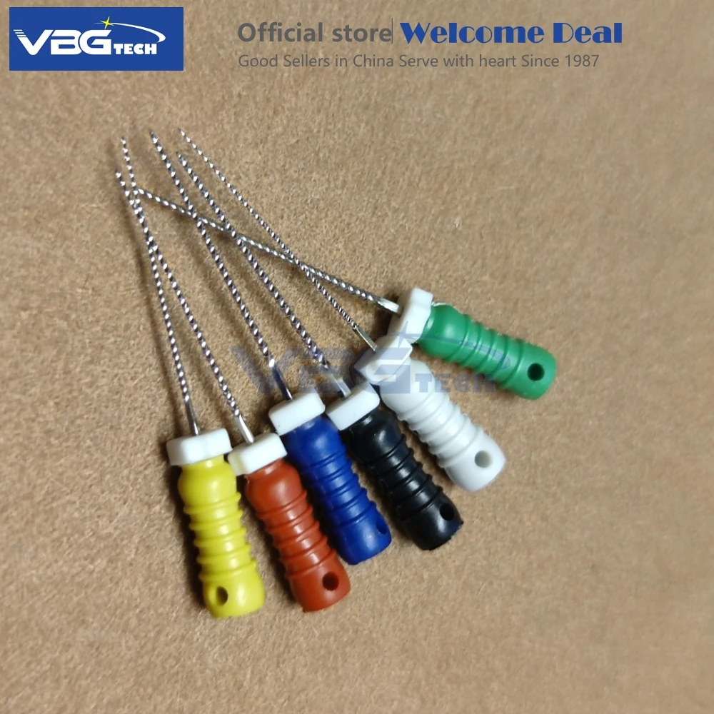 Dental K Files Stainless Steel Endodontic File Hand Use Root Canal Shaping Instrument #15-#40 Assorted 6 Pcs/Box Sale Supplies