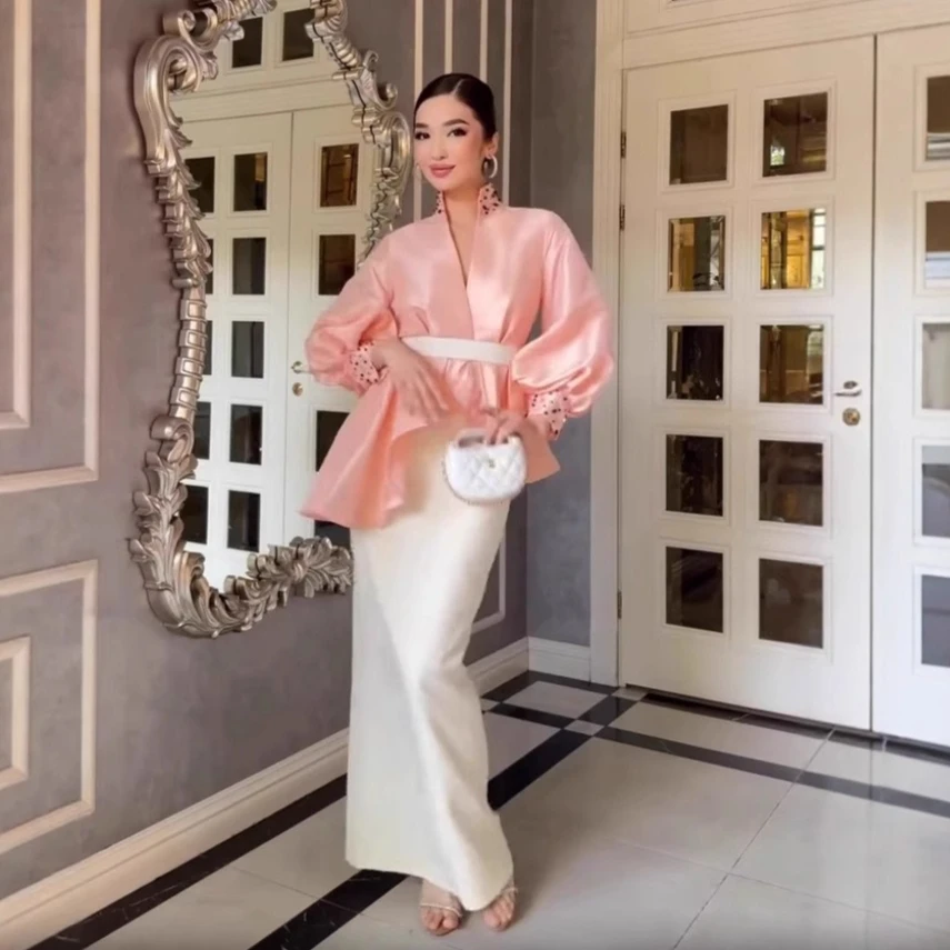 

Комплект из 2 предметов, женский топ с юбкой, костюм для вечеринки, длинные юбки, нерегулярные Рамадан, Марокко, Дубай, ислам, мусульманские арабские наряды, 2025 г.