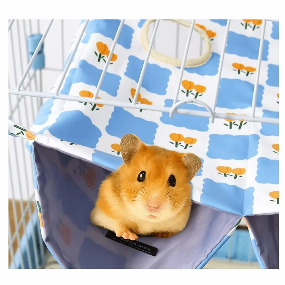 เปลญวนลายการ์ตูนสำหรับเฟอร์เร็ต กันน้ำ ระบายอากาศได้ดี แบบสองชั้น เปิดได้หลายด้าน ใช้เป็นรังสำหรับแฮมสเตอร์ได้