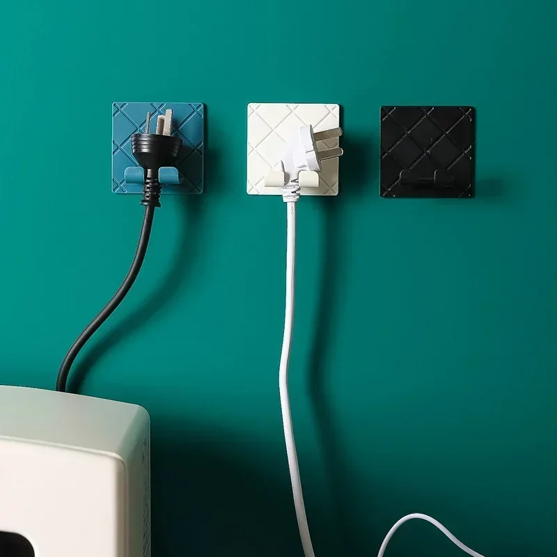 Plug Wire Socket Holder Hook Plug Cable Organizer For Living Room Study Kitchen Toilet Laundry Room Office Desk Power USB Hooks