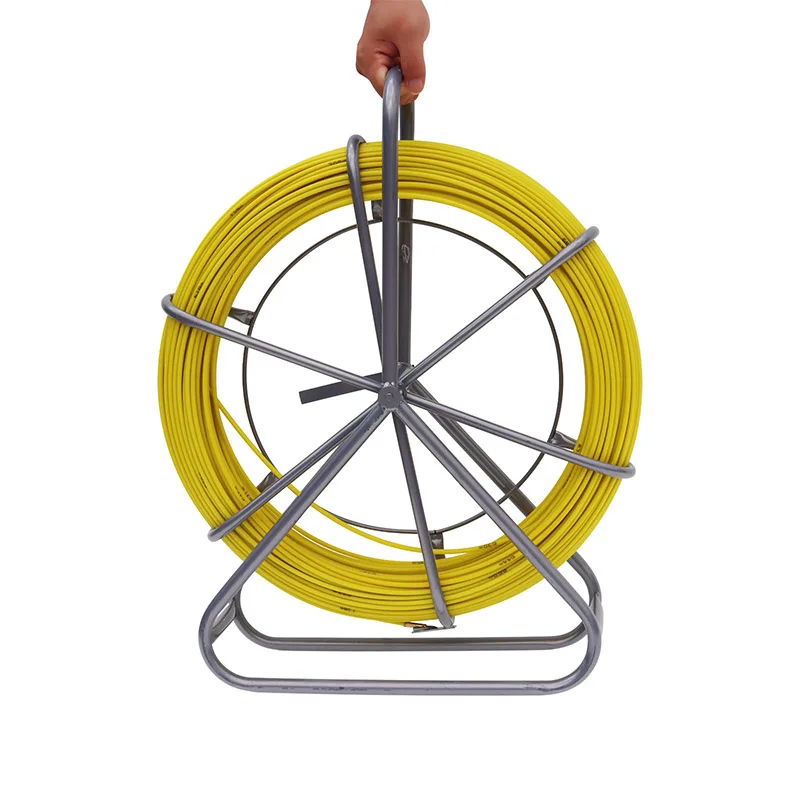 شريط السمك الألياف الزجاجية 425FT 6 مللي متر قناة رودر مع الصلب حامل بكرة سلك كابل تشغيل قضيب القناة رودر