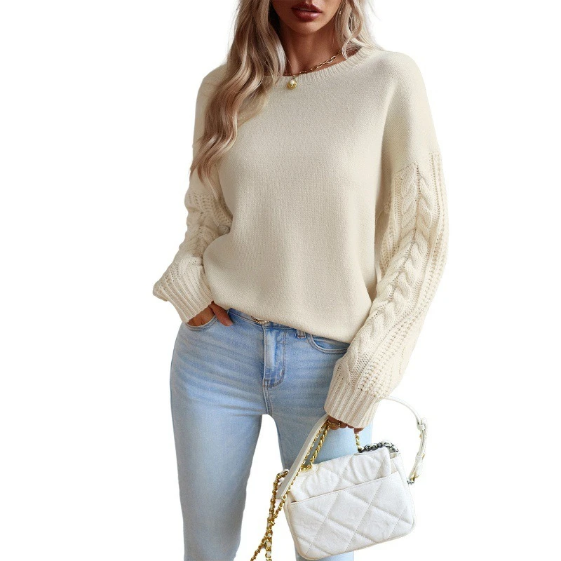 

Round Neck Sweater 2025 Autumn and Winter Long-sleeved Sweater Women's Top