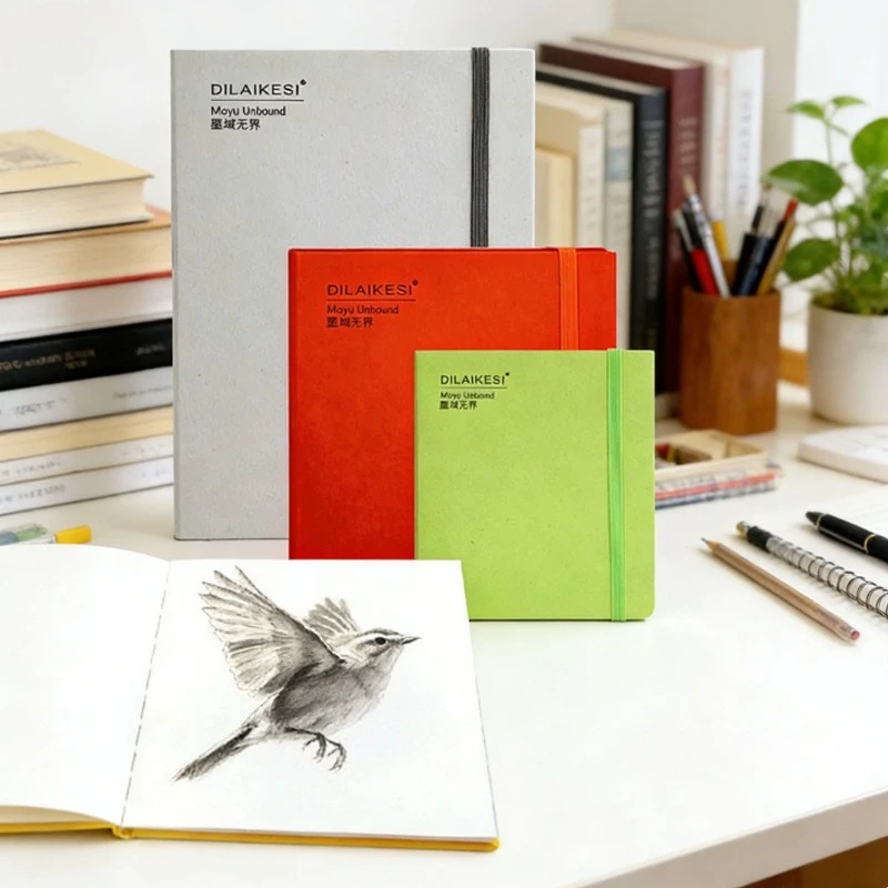 4pcs 300gsm Watercolor Sketchbook 100% Cotton Fine Grain Detachable Strap Designed Outdoor Sketching Travel Gift Illustration