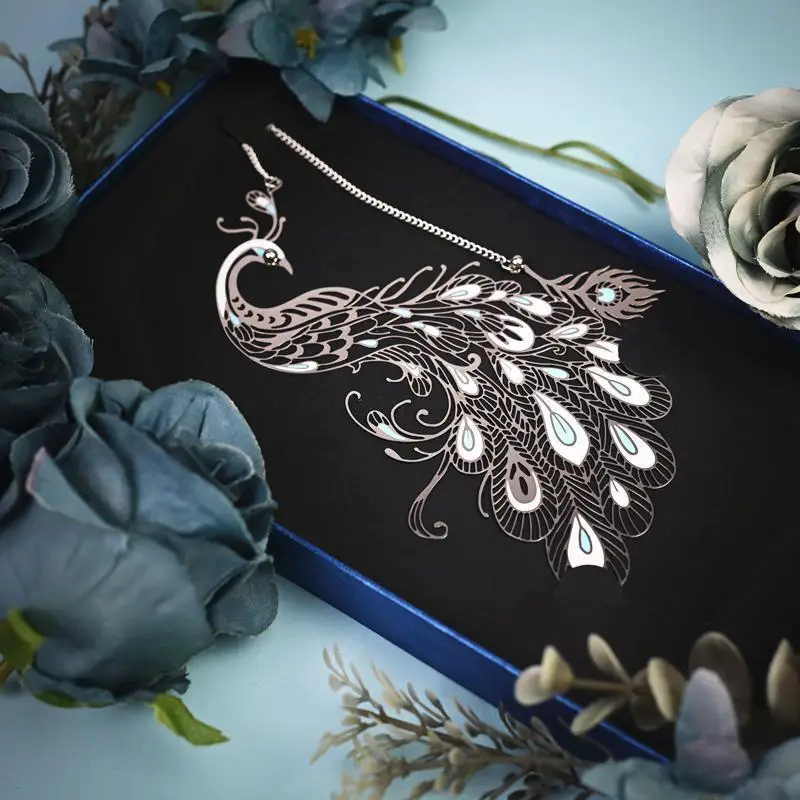 

Peacock No Gift Box, Metal Bookmark, Classical High-end Exquisite Gift, Antique Style Small Item