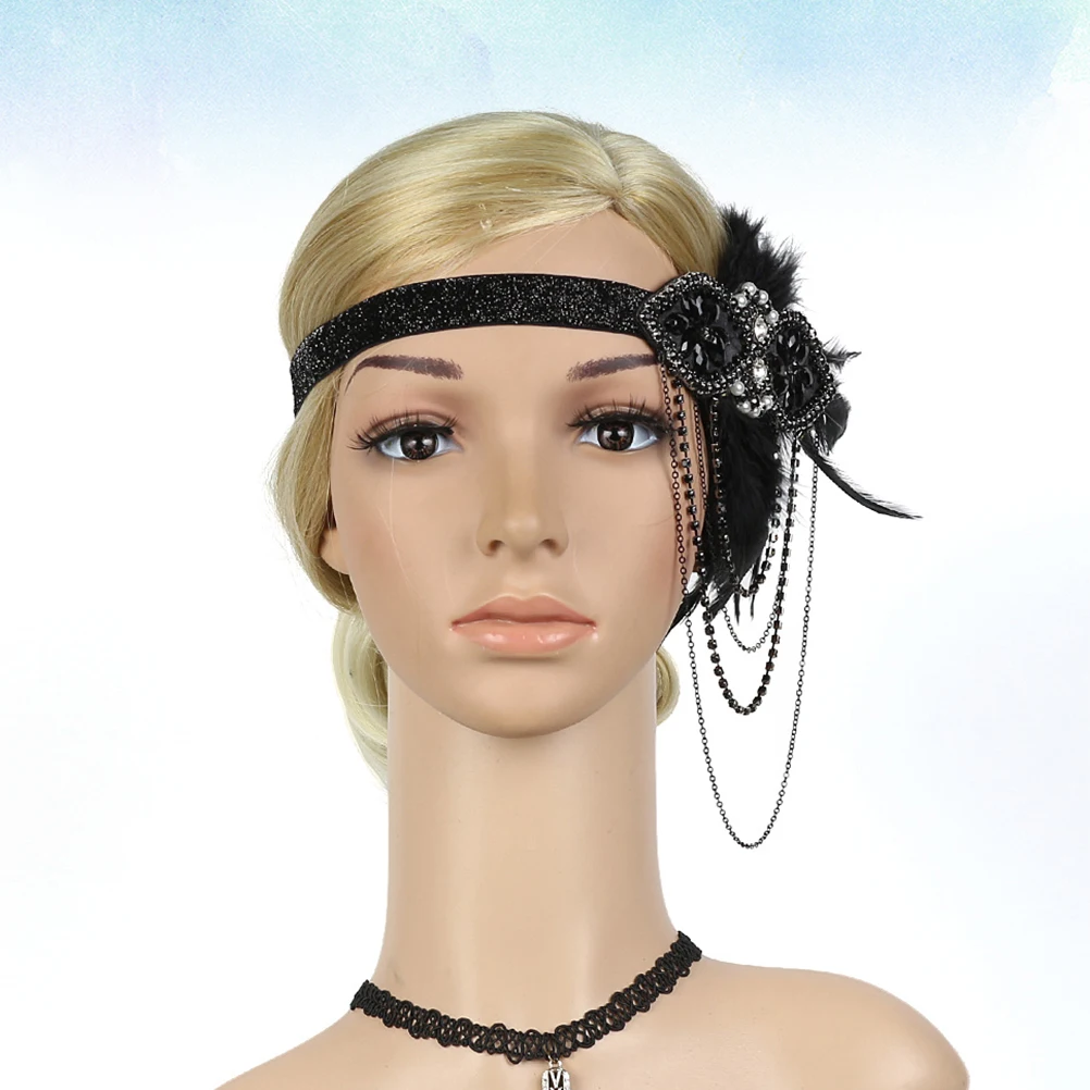 

Headband Party Headbands Women Hair Accessories Filling Chain Hairband Black