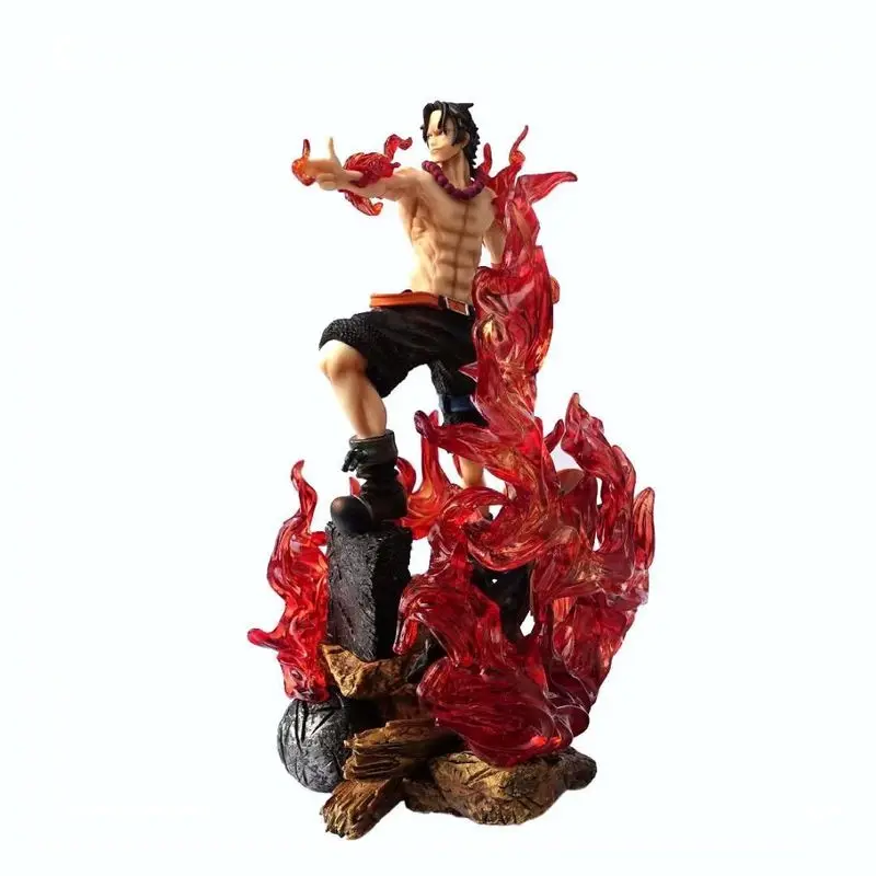 

Bandai One Piece Ace of Fire Fist GK Statue with Gun Scene Model Anime Collectible Figure Best Gift for Friends