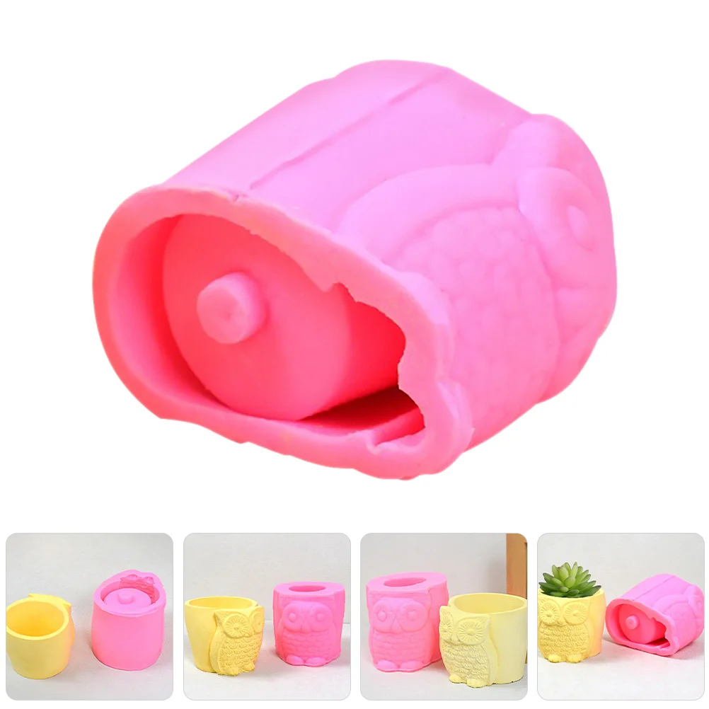 

Owl Flower Pot Silicone Mold Creative Detailed Design for DIY Clay Resin Plaster Concrete Handmade Craft Home Decoration