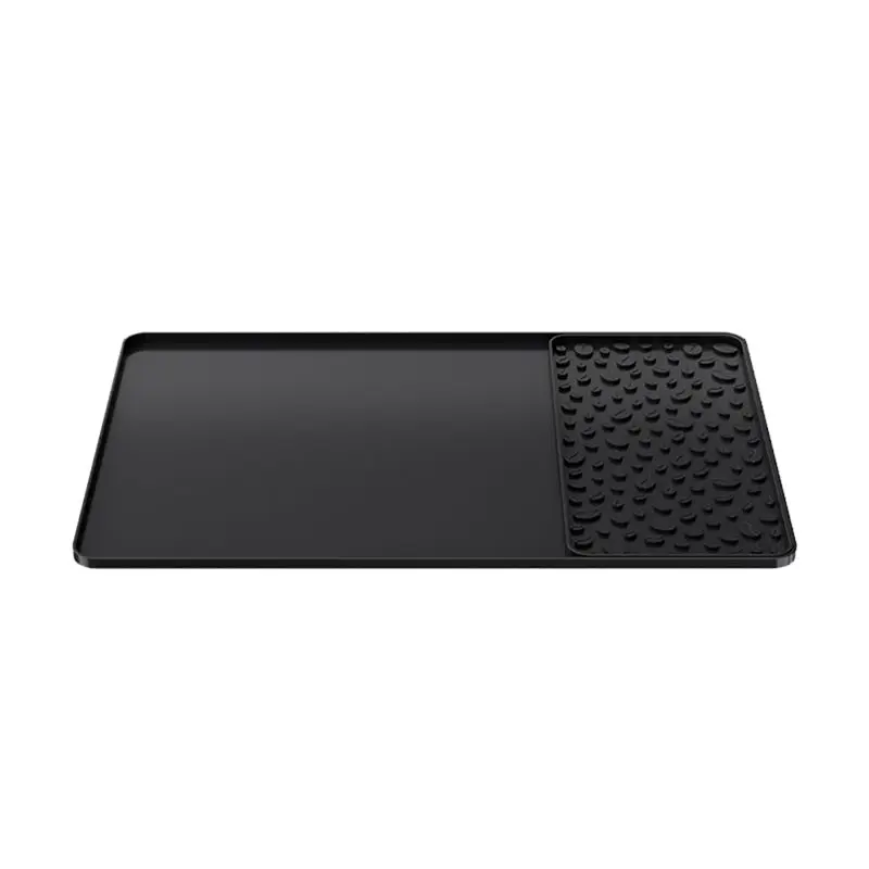 

AEE4-Silicone Coffee Mat 15.75X23.6Inch Coffee Bar Mat With Detachable Dish Drying Mat Raised Spill Proof Edges