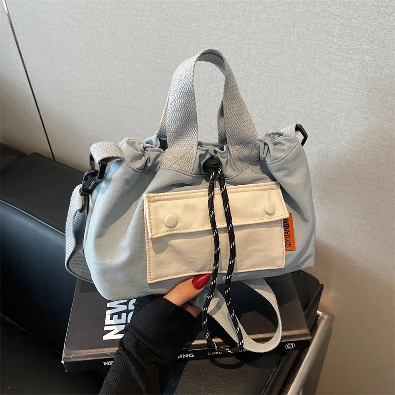 

Casual Drawstring Nylon Crossbody Bags Sewing Thread 2025 New Hot Sale Large Capacity Versatile Shoulder Bags for Women