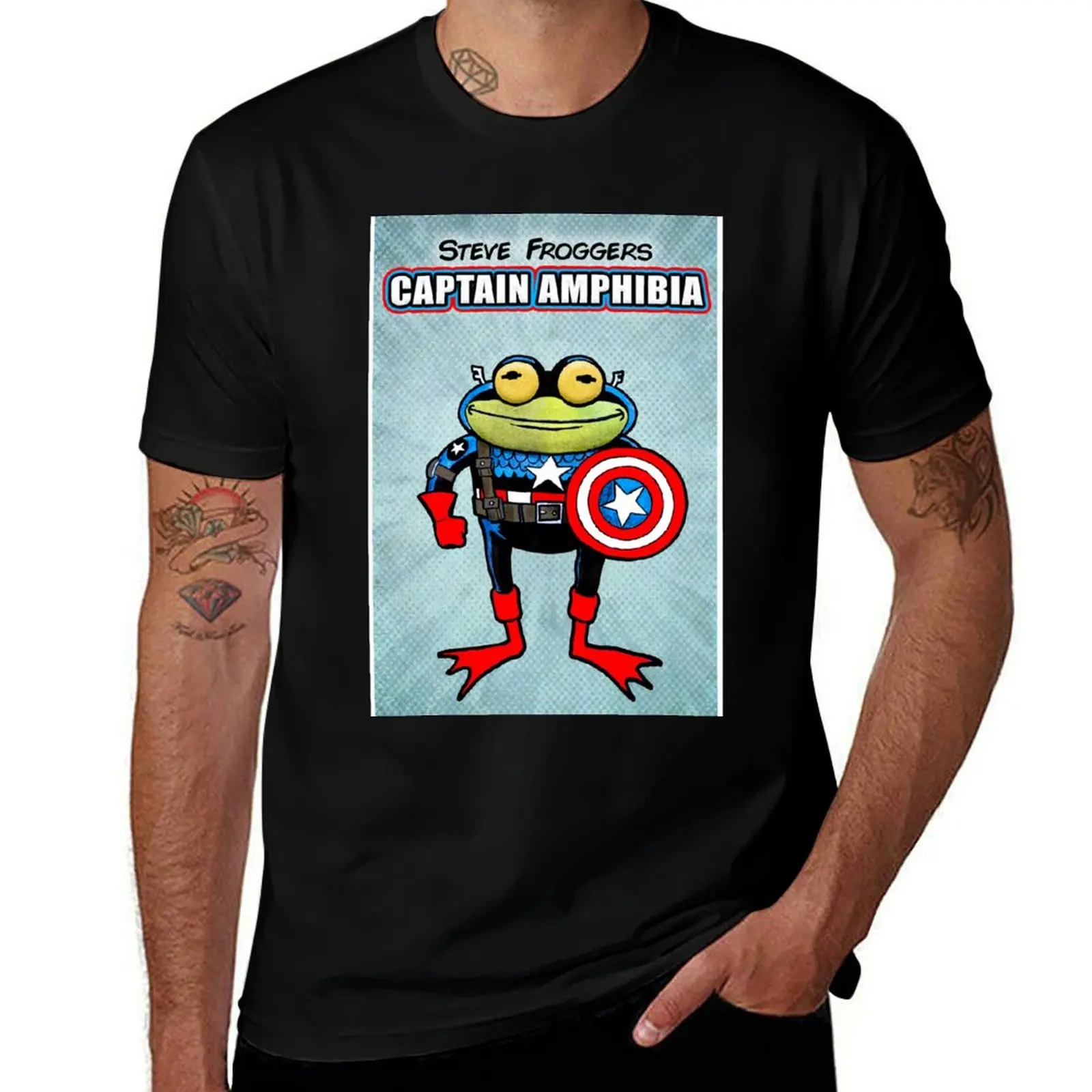 

Captain Amphibia Steve Froggers T-Shirt man t shirt graphic men t shirt cotton 100% T-Shirt