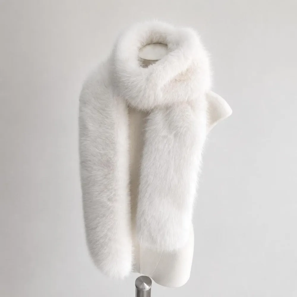 Fashion Thickened Scarf Lengthened Soft Winter Scarf Warm Lining Leopard Pattern Long Fur Scarf Streetwear Use