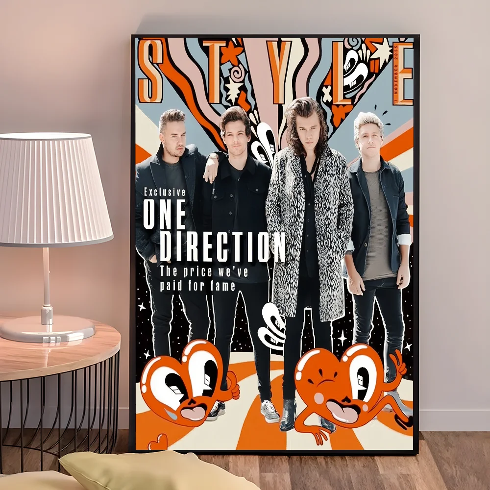 1PC Singer One Direction Poster Self-adhesive Art Waterproof Paper Sticker Coffee House Bar Room Wall Decor