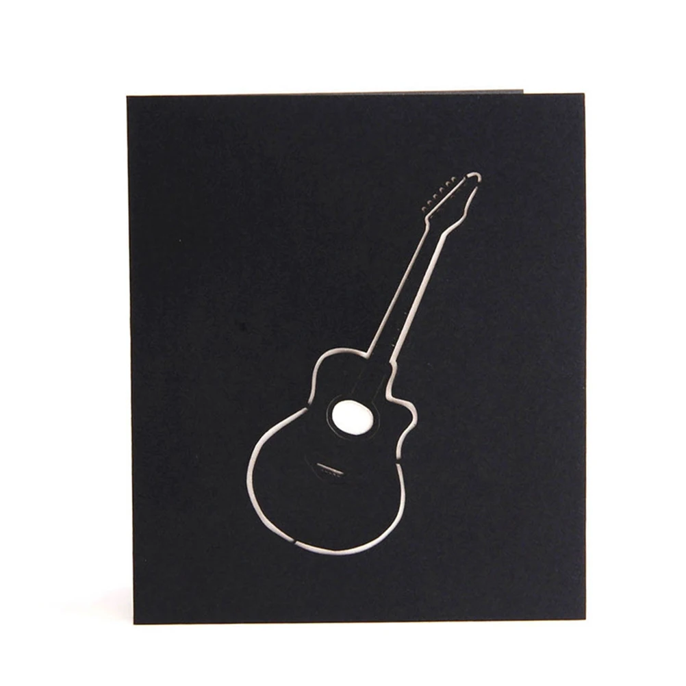 

3D Guitar Greeting Birthday Music Christmas Decorations Premium Material Sturdy Body Delicate Cards Gift Cards
