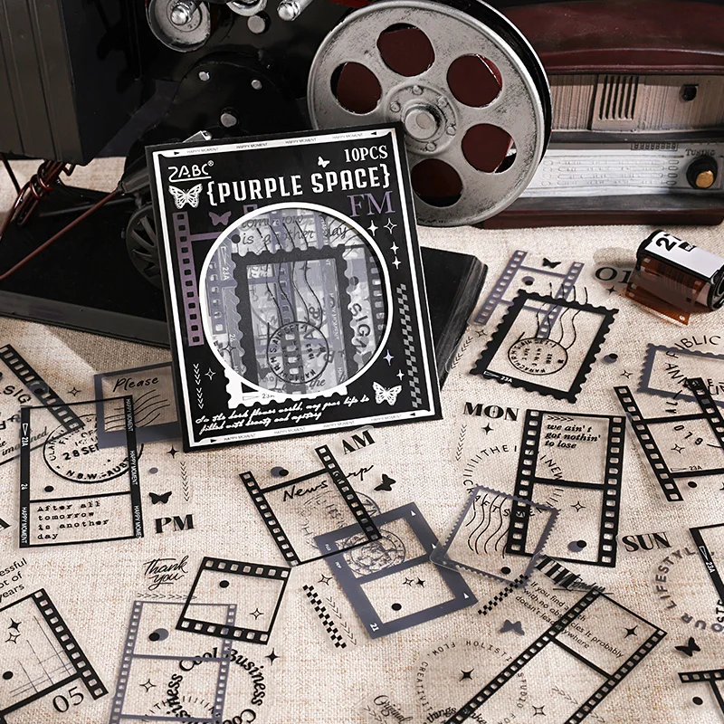

20 Pcs Retro Camera Film Stickers pack Decorative Filmstrip Stationery Sticker Label Photo Album Scrapbooking Diary Arts Crafts
