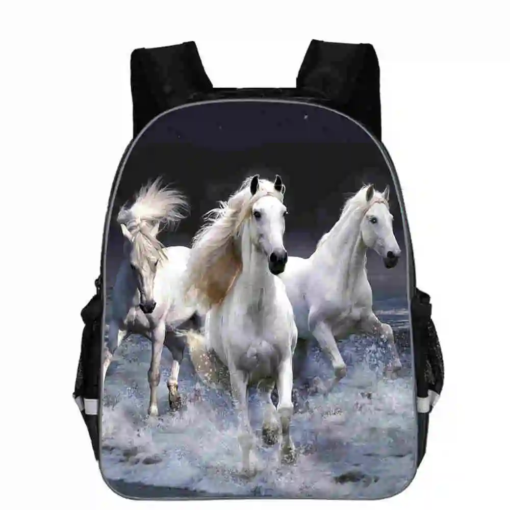 Harajuku Popular Horse T-rex Unicorn Notebook Backpacks pupil School Bags 3D Print Oxford Waterproof Boys/Girls Laptop Backpacks