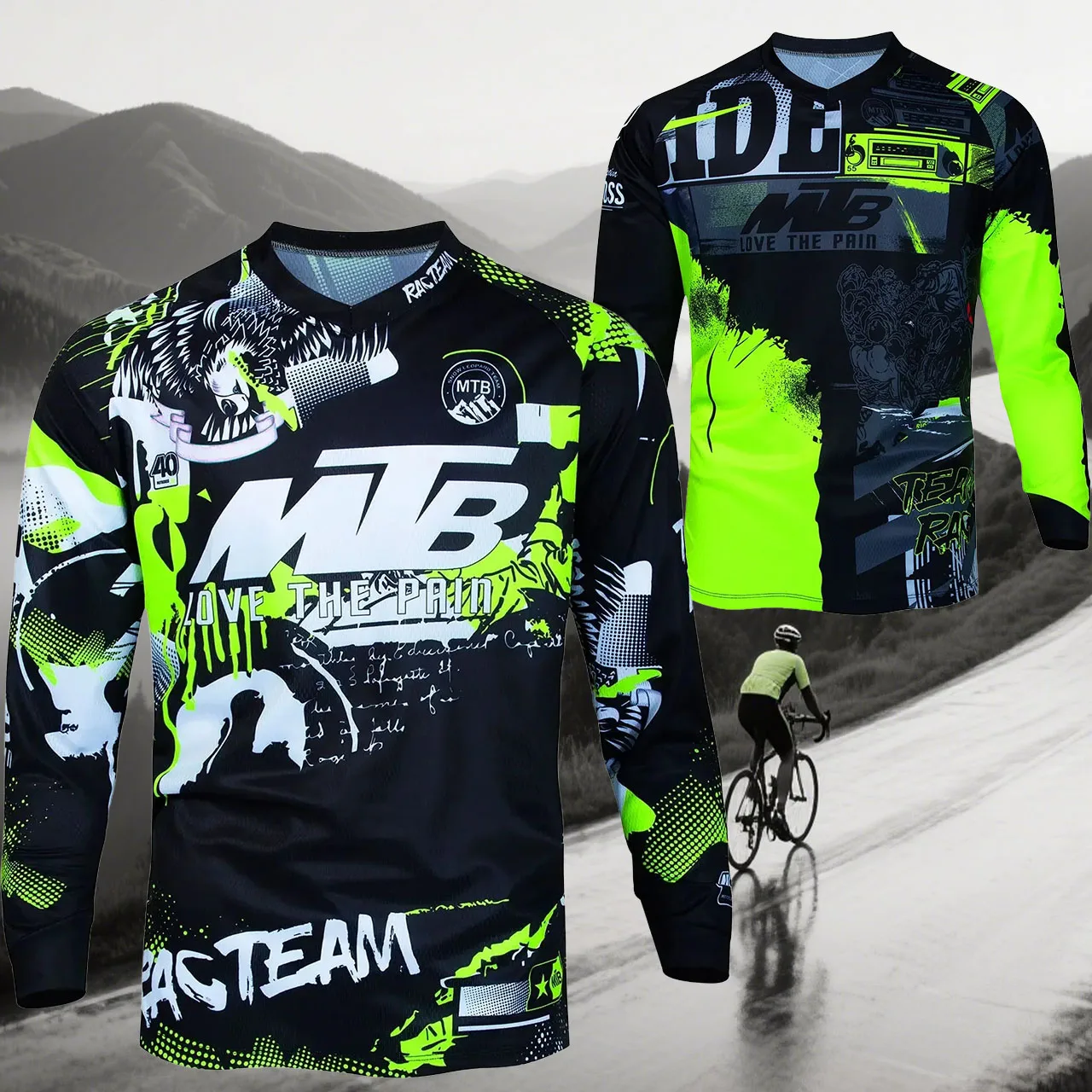 

New Men's/women's Mountain Bike Jersey Racing T-shirt Cycling Motorcycle Off-road Cycling Quick Drying Long Sleeved Sport Shirt