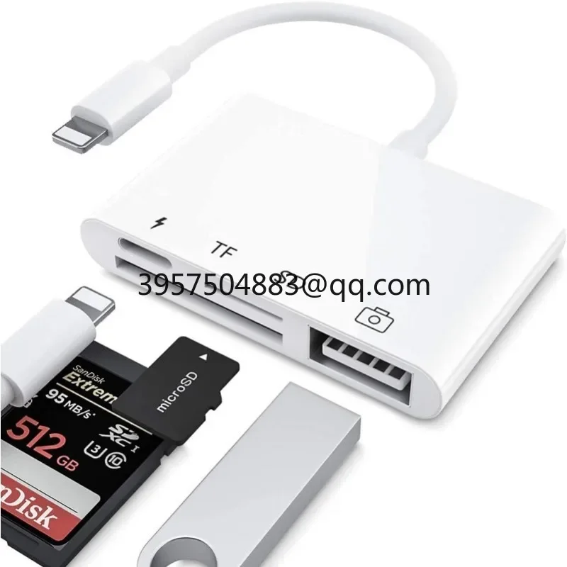 Multi Function 4 in 1 OTG card reader with Charging USB Port SD TF micro Card Reader Camera Connection Kit for Phone