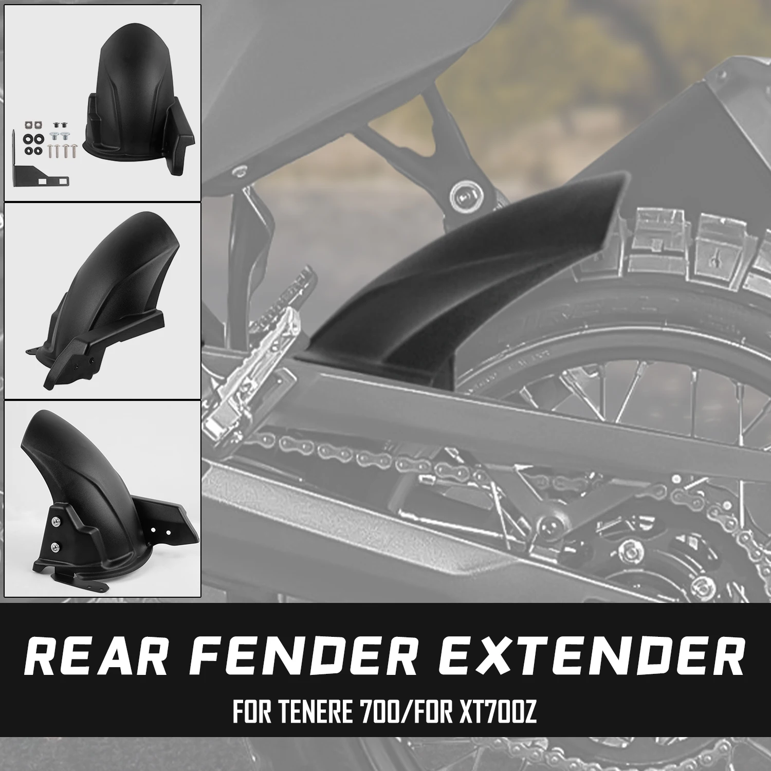 

Rear Fender Tire Hugger Splash Guard For Yamaha Tenere 700 /XT700Z 2019-2025 Rear Fender Mudguard Motorcycles Parts Accessories