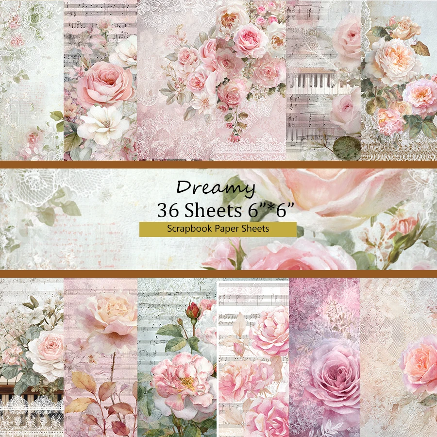 

6"x6" Origami & Scrapbooking Paper Pack (36 Sheets): Art Craft Patterns for Journal, Card Making & DIY .