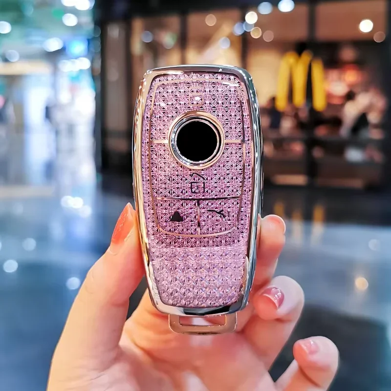 

Suitable for Mercedes Benz keycase gle450 gls450 gle350 gle400 gls400 gls480 Coupe keycover keyshell keychain Diamond Car Key