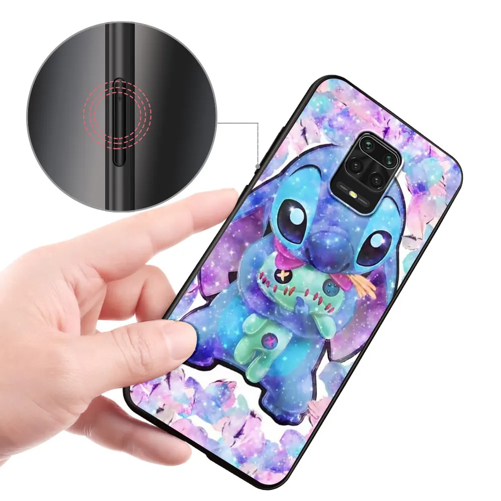 Cartoon Lilo Stich Ohana Case for Xiaomi Redmi Note 10 8 8T 9 10S 11S 11 7 12 12S 11E 13 Pro Plus Soft TPU Black Phone Cover image 3