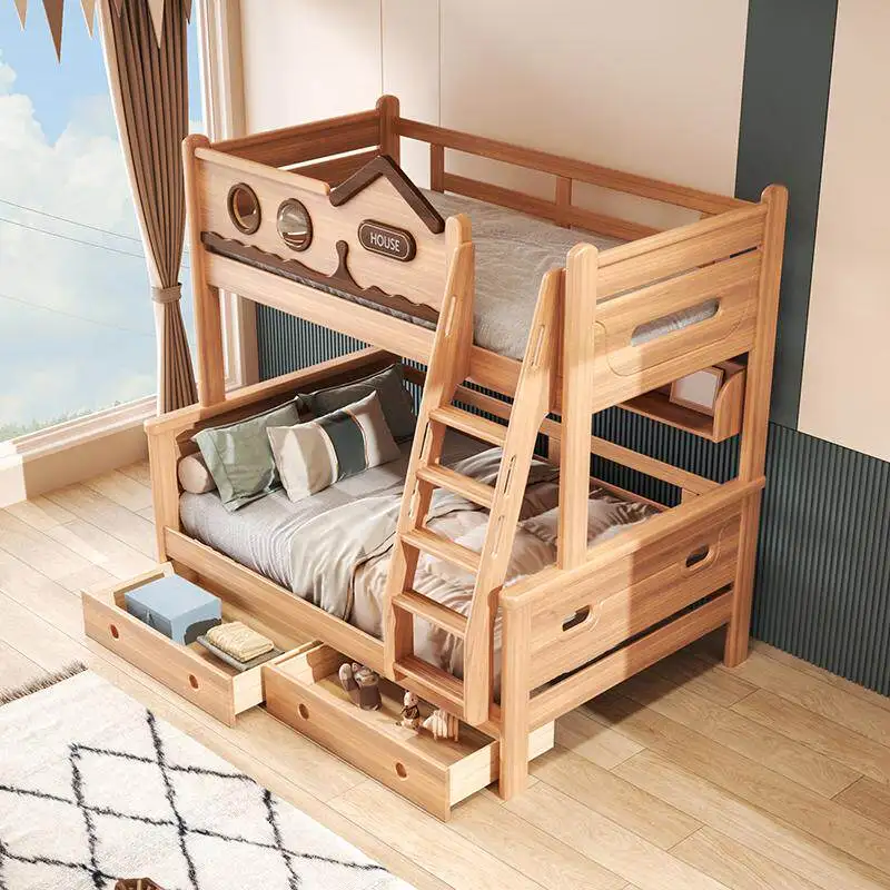Solid wood high and low bed Red sandalwood bunk Modern mother and child  upper and lower bunk children's Small