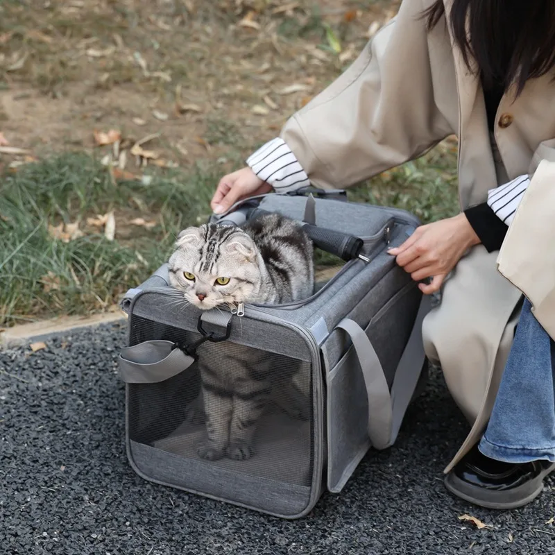 

Portable Pet Carrier Bag for Cats Outdoor Use Multifunction Design Breathable Mesh Shoulder Handheld Carry Bag Lightweight