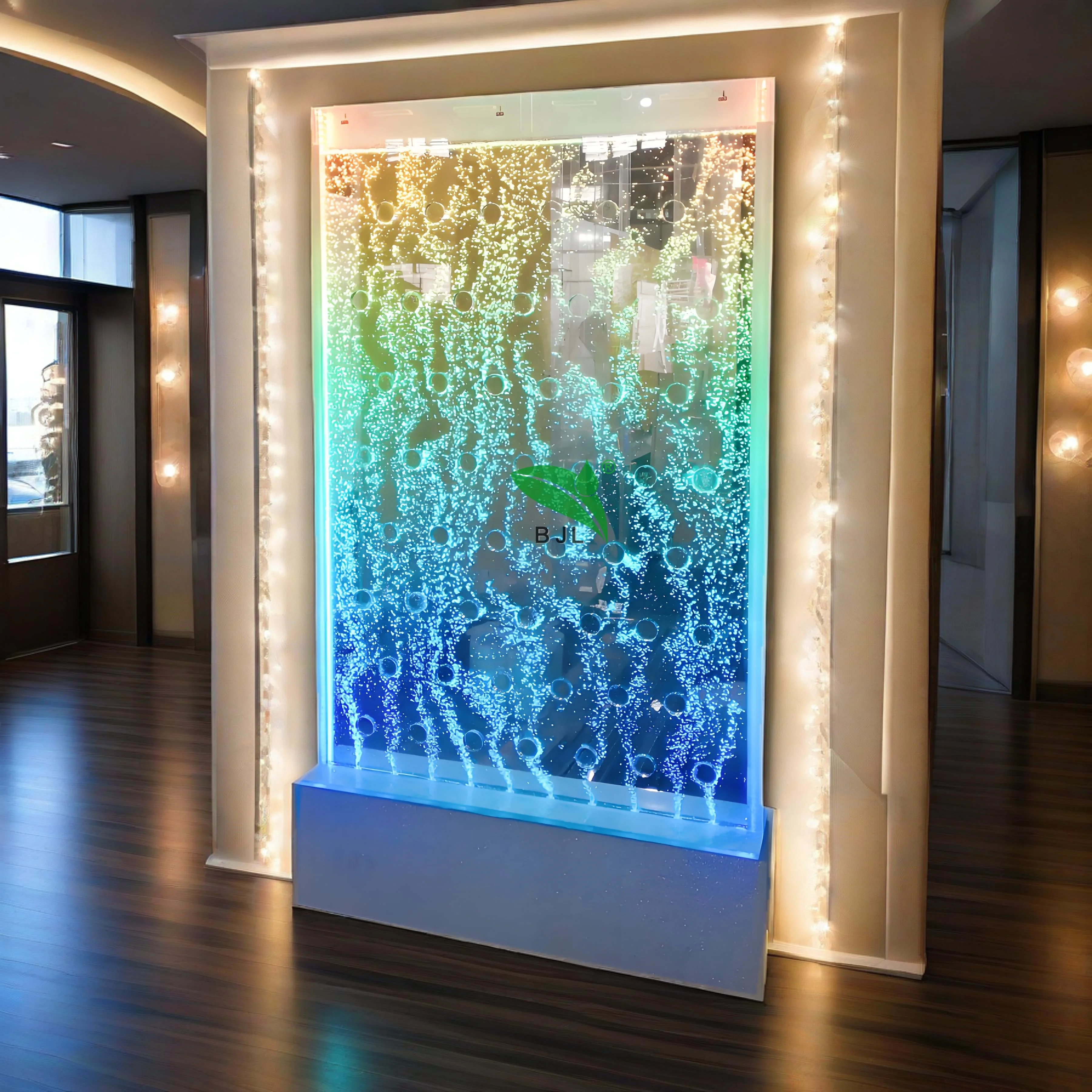 

Customization.Night Club Furniture Colorful LED Water Bubble Panel Wall Room Divider Screen Decoration with Dancing Water Founta