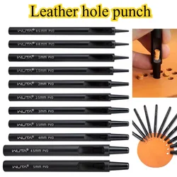 8PCS/set Leather Hole Punch Carbon Steel Round Ultrathin Cutting Mouth Knife DIY Leathercraft Strap Punching Installation Tool