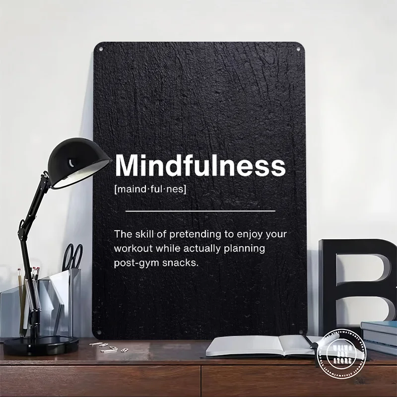 Mindfulness Funny Gym Quote Poster Retro 3D Printed Metal Signs Customized Wall Hanging Gift for Decor Luxury Room Ornaments
