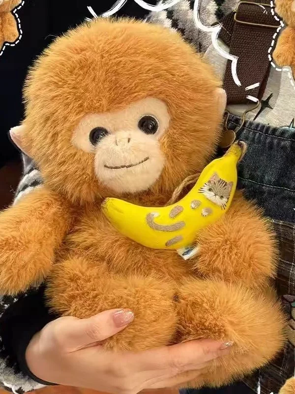 

Милая плюшевая игрушка-обезьянка: Золотая обезьянка S Buddy, детская кукла-обезьянка, успокаивающий подарок на день рождения, наполнена ПП-хлопком