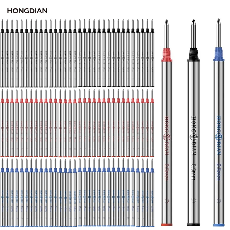 

100/1 шт. HONGDIAN замена 0,5 мм металлическая шариковая ручка стержень пуля наконечник спираль импортные чернила сменные школьные принадлежности канцелярские принадлежности