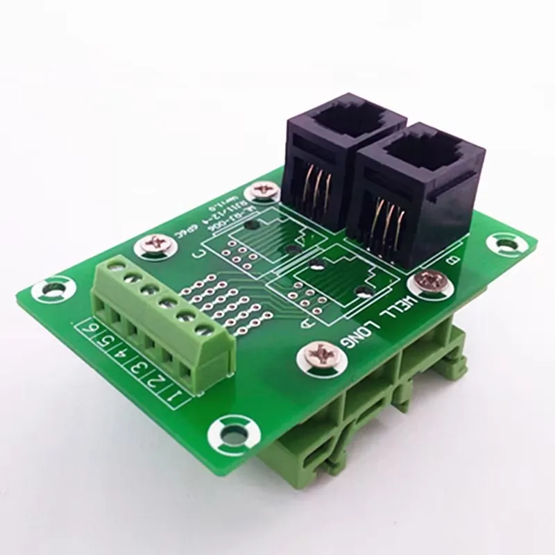 2Pcs/Lot RJ11/RJ12 6P6C Jack 2-Way Buss Breakout Board, Terminal Block, Connector.