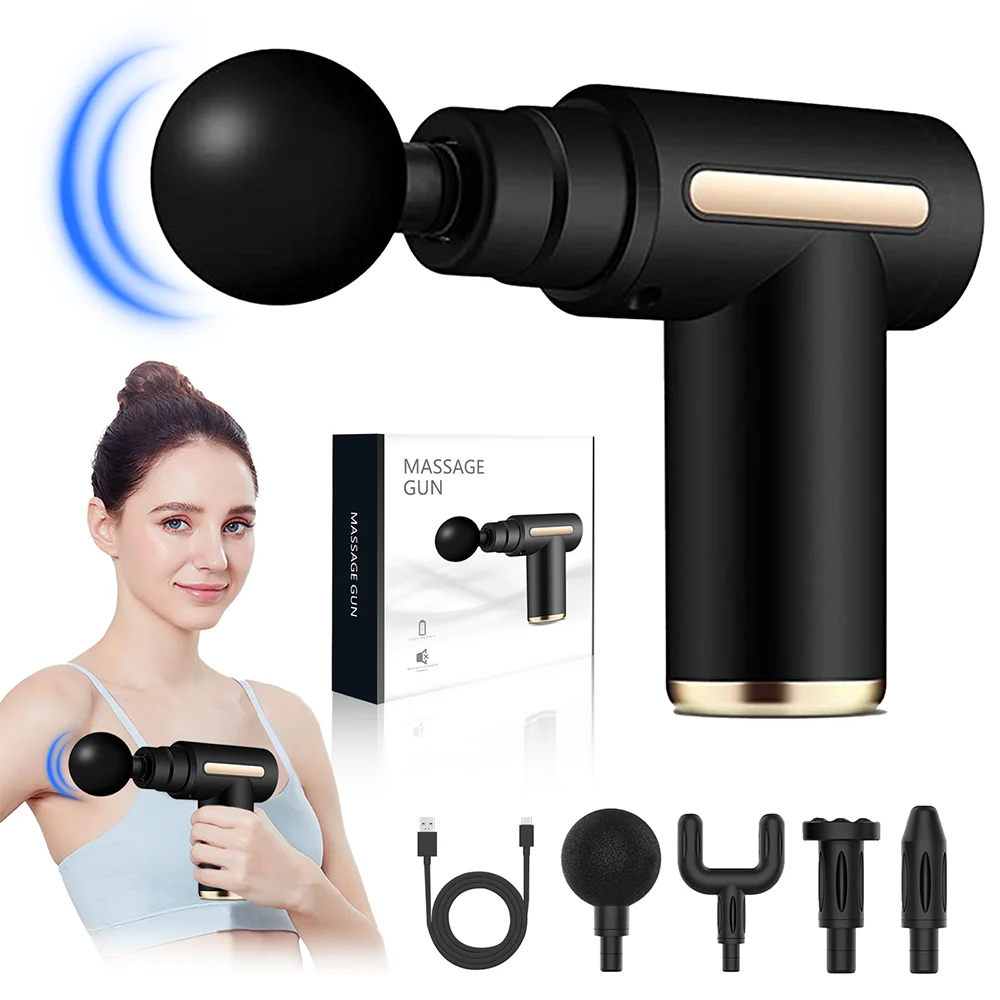 

Portable Button Fascia Gun Deep Tissue Massage Mini Lightweight and Adjustable Speed Massage Equipment Suitable for the Body