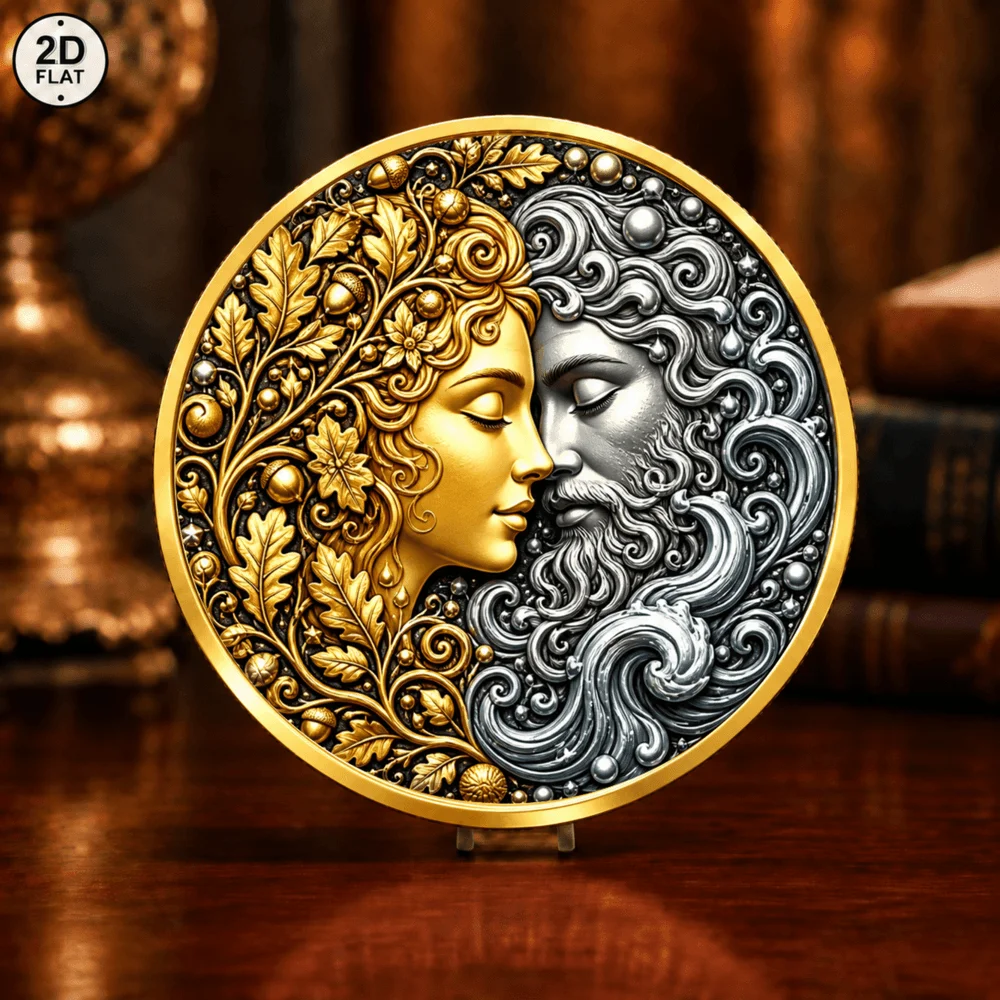 1pc Romantic Mythology Lovers Commemorative Coin Ancient Greek God and Goddess Metal Collectible Medal for Art and Myth Fans