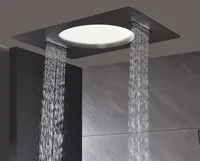YyhcCeiling Embedded 600*800mm Led Shower Head With Digital Display Rain Waterfall Bathroom Thermostatic Shower Faucet Set