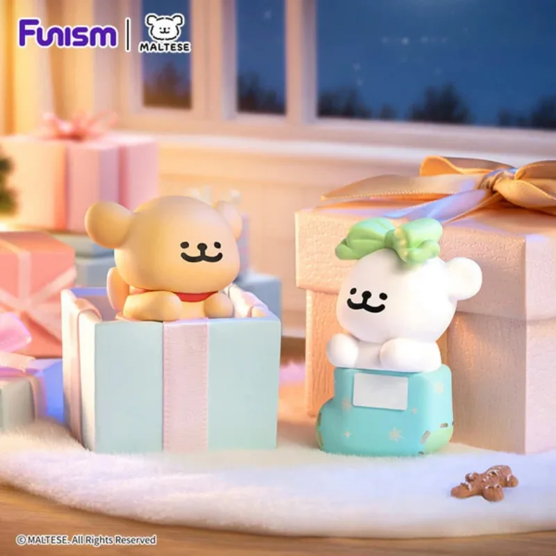 FUNISM Série PupSnap de Cães Maltês: Conjunto de Bonecos de Ação em Caixa Surpresa para Colecionadores – Presente Divertido de Aniversário