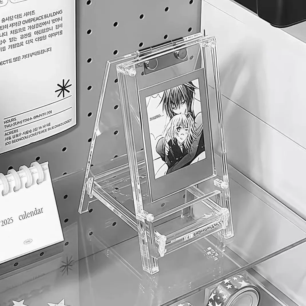Acrylic signboard Card display stand 3 inch vertical sign Kpop Idol storage frame Display Stand Transparent Desk decoration