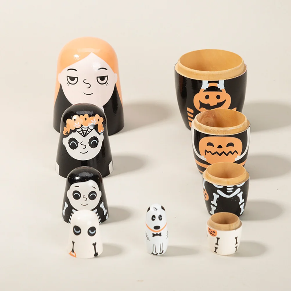 

1 set 1 Set 5-Layer Stacking Nested Set Wooden Stackable Craft For Home Wooden Crafts Party Decor Halloween Gift Kids Diy