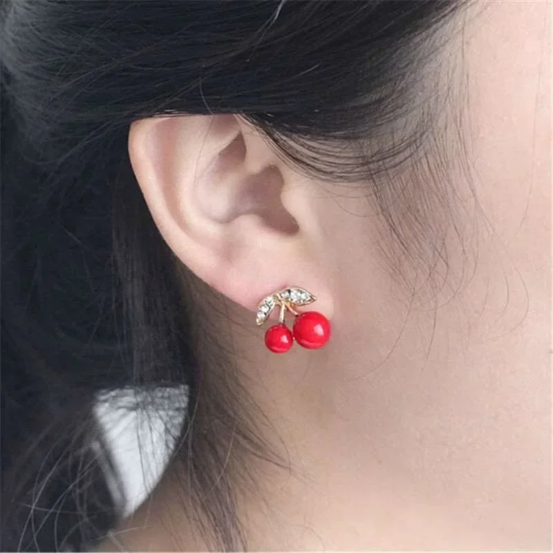 Delysia King  Red Cherry Earrings