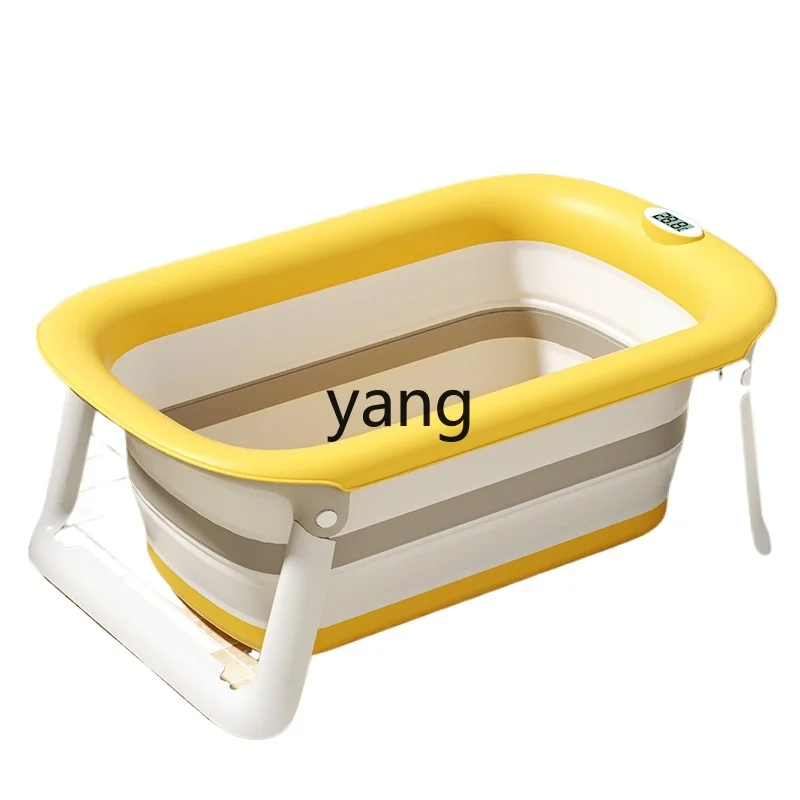 L'm'm Temperature-Sensitive Baby Bathtub Baby Foldable Toddler Sitting and Lying Bath Bath Bucket